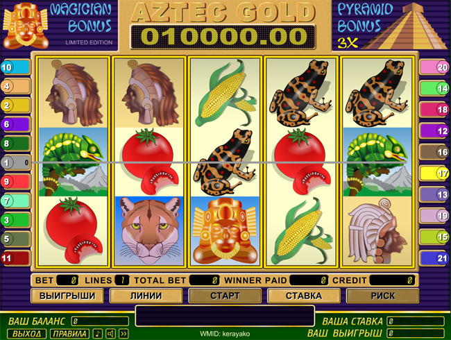 Игровые автоматы и слоты Мегаджек (megajack), Aztec Gold